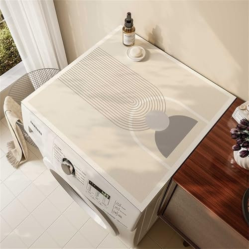 Highdi Housse de Protection pour Machine à Laver Top Moderne Simple,Coussin de Machine à Laver Antidérapant Housse de Machine à Laver pour Machine à Laver Ou Sèche-Linge (Gris B,40x50cm)
