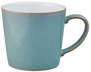 Denby - Azure Coupe Blue Large Coffee Mug -13.5 Ounce Stoneware Tea Cup Mug For Office & Home - Dishwasher Safe, Microwave Safe - Ceramic Tea Cups With Blue Glaze, Chip, Scratch Resistant For Everyday