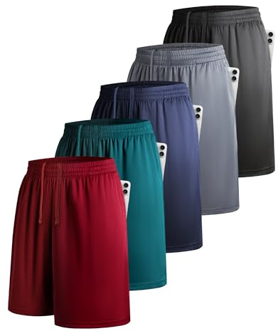YOIOWVY Men's Shorts UK Gym Sports Running Quick Dry Shorts 3/5Pcs | Breathable,lightweight fabric.Side pockets,elastic waist.Ideal for gym,running,outdoor,basketball,football & training