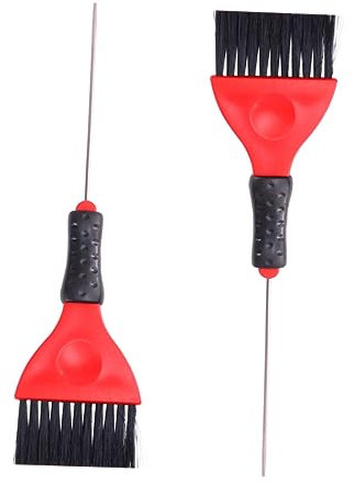 Beaupretty 2Pcs Stainless Steel Pin Tail Hair Dye Applicator Brush Professional Hair Tint Brush for Precise Sectioning and Colouring at Home or Salon