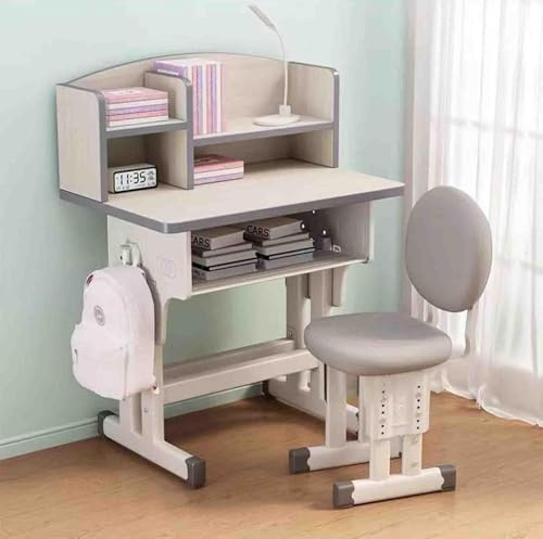 Höhenverstellbarer Schreibtisch Mit Stuhl Zeichentisch Mit Anschluss、schublade Multifunktionstisch Mit Verstellbarem Stuhl, Wood