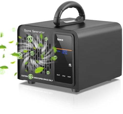 Nastopee Generador de Ozono 60000mg/h, ozono hogar purificador de Aire 400㎡, Temporizador De 120 Minutos, Maquina ozono con Pantalla Táctil, Ozonizador para Casa, Coche, Sótano