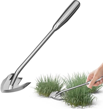 Grasstecher Werkzeug - Rostfreier Edelstahl Unkrautstecher Mit Doppelklinge - Robustes Gartengerät Für Erwachsene & Senioren In Garten, Hof Und Beet