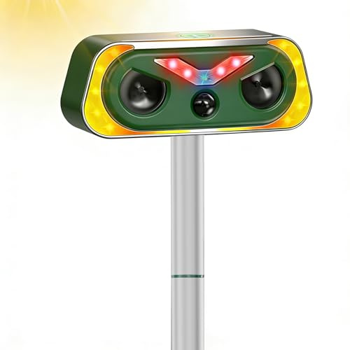 Katzenschreck Ultraschall, Solar Tiervertreiber Katzenvertreiber 2 Modi, Ultraschall Tierabwehr Hundeschreck IP66 Wasserdicht mit LED Bewegungsmelder für Abwehr Katzen Hunden Mardern Wildtiere