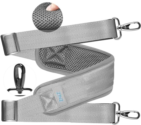 ZINZ Ultra Tjock axelrem,med fast pad 76 universal väskrem,med andningsbar kudde och dubbla balanserade justerbara spännen,för bärbar datorväska Messenger Bag Crossbody etc,Ljusgrå