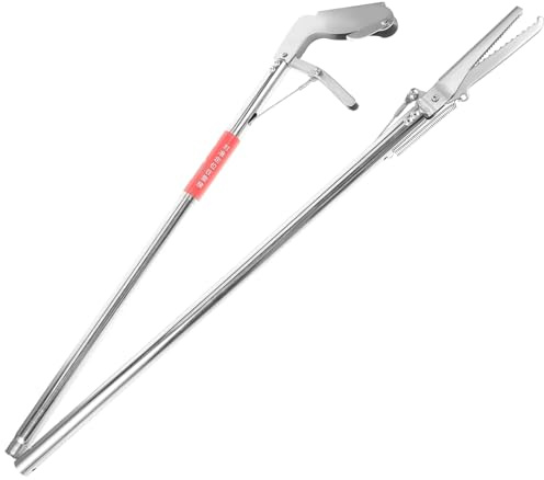 ibasenice Clip para Atrapar Serpientes de Acero Inoxidable, Ligero y Fácil de Almacenar, Herramienta Plegable para Exteriores y Jardín Segura y Práctica