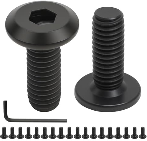 20 PcsTornillos M6, Tornillos de Cabeza Plana con Hexágono, M6 x 16 mm Tornillos de Cabeza Avellanados Hexagonal de Acero al Carbono Negro, con Llave