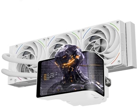 Thermalright Wonder Vision 360 TURBO ARGB White CPU Liquid Cooler,for AM5/Intel LGA1851/1700,6.67’’ 3D Curved Screen with 2400x1080 Resolutions,Magnetic Panel Screen,360MM Aio