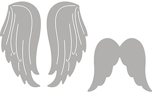 Rayher Stanzschablonen-Set „Engelsflügel“, 100% Stahl, ca. 3-4,7 cm, für DIY-Papierarbeit, Grau