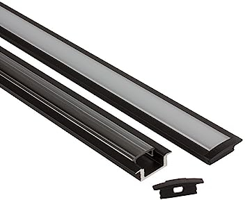 LED Aluprofil A25 schwarz Einbauprofil + Abdeckung opal Alu Schiene Leiste für LED-Streifen-Strip 2m