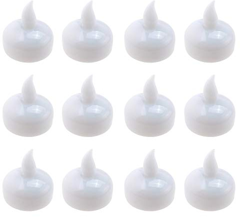 Actpe Floating Teelichter, batteriebetrieben, wasseraktivierter Sensor, LED, flammenlos, flackernde Teelichter für Pool, Spa, Aquarium, Bernsteingelb