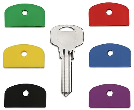 Juego de 6 (1 de cada uno) tapas de identificación de cabeza cuadrada grande de colores para llaves Yale