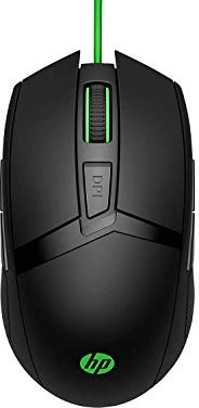 HP Pavilion 300 Ratón Gaming - (5000 PPP, 8 Botones, Iluminación LED, Conexión Cable USB, Windows 7, 8 y 10), Color Negro y Verde