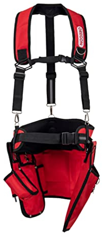 Oregon 584147 Tools Belt with Suspenders for Forestry, Gardening and DIY work, one size, Red