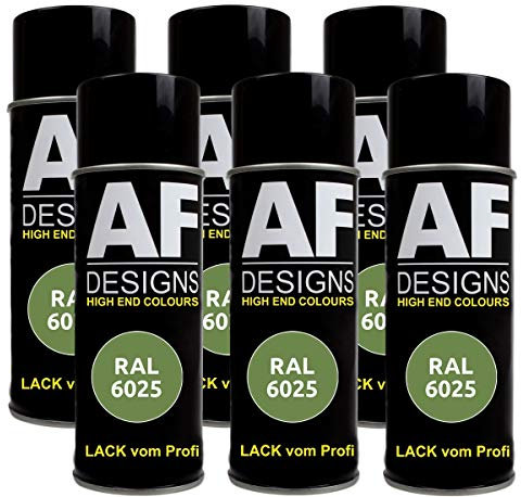 Alex Flittner Designs 6X Ral Pintura en Espray Pintura Coche Laca Colorida Lata de Aerosol RAL6025 Verde Helecho Mate