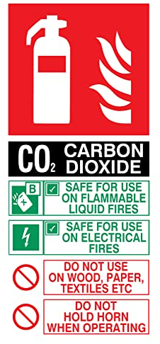 Feuerlöscher enthält co2 Anweisungen, Schild, 100 x 200 mm, P12