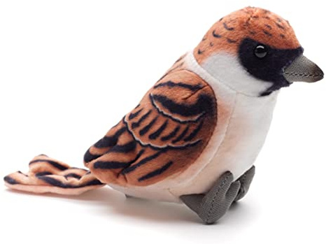 Uni-Toys - Spatz - 10 cm (Höhe) - Plüsch-Vogel, Sperling - Plüschtier, Kuscheltier
