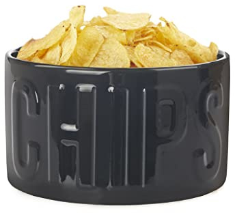 Balvi Plateau apéritif Chips Couleur Le Noir Un Bol Original et élégant 1L Céramique 8,5x15x15 cm