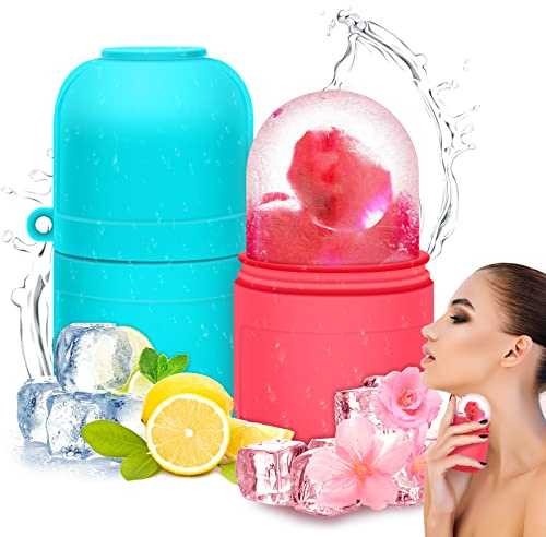SerDa-Run Face Ice Roller,2pcs Ice Roller, SerDa-Run Ice Roller for Face Skin Care, Ice Roller for Face and Eyes(Blue+Pink)