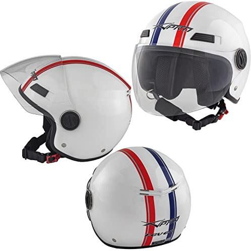 Motorradhelm Motorrad Roller Offenes Jet Viser Helm ECE 22-06 Frankreich M