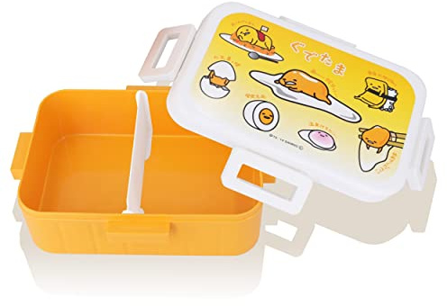 Roffatide Anime All-in-One Bento Boxen für Jungen Mädchen Das faule Ei Gelbe Lunch Box Behälter für Lebensmittel Obst Snack
