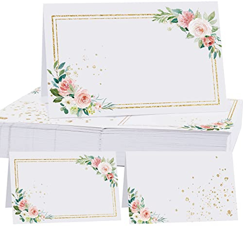 50pz Segnaposto Cartellini Bianco Tavolo Fiore per Matrimonio Battesimo Compleanno Comunione Cresima Laurea Bigliettini Carta Decorazione Festa Bomboniere