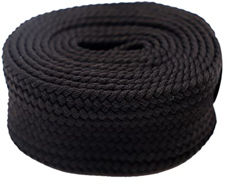GIVBRO Lacets Larges et Plats, 1 Paire, 2,5 cm x 120 cm, Noirs, Tressés | Embouts Finis, pour Baskets, Chaussures Décontractées, Bottes, Chaussures de Sport, Habillées et en Cuir
