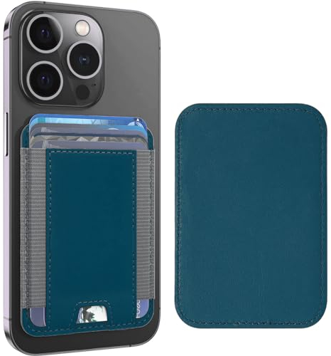 XIXKOLYU® Magnetkartenhalter für Apple Magsafe, Magnetkartenhalter Magsafe für iPhone 12/13/14 Magsafe Geldbörse, Mag-Safe Leder Geldbörse, Fit 6 Karten, Grün