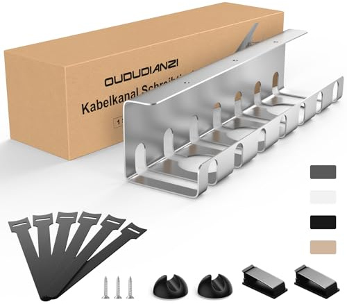 Oududianzi Cable Management Bureau, Rangement Cable Bureau, Goulotte Passe Câbles, Cache Cable, Plateau de Gestion des Câbles, Chemin de Câbles pour La Gestion des Câbles et Multiprises - Gris