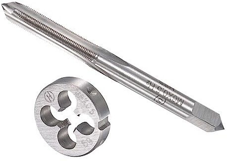 CoCud Taraud et Matrice Ensemble, M6 x 0.5 Filetage, Métrique Haute Vitesse Acier Machine Vis Taraud & Rond Outil Trousse - (Applications: pour Tapotement Réparation), 1-Ensemble