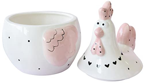 Ciieeo Contenitore Per Uova Ceramica Forma Di Gallina Barattolo Ermetico Decorativo Per Cucina Scatola Porta Uova Per Conservazione e Aromatica Con Coperchio