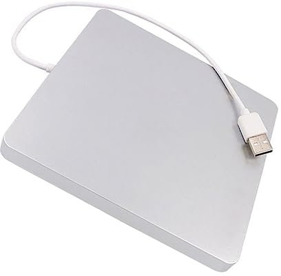 BESTonZON External Usb Cd Dvd Rw Optical Drive Burner Slot in Load Design for Laptop Pc Portable Silver Dvd Writer High- Write Functionality