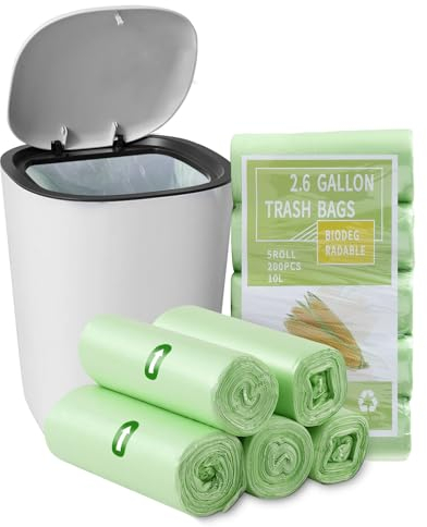 PotentForce 200 Sacchetti Spazzatura Biodegradabili,Sacchi spazzatura riciclabili,Buste spazzatura della cucina,Sacchi umido da bagno,Sacchetti umido biodegradabili,Sacchetti immondizia 10L(45x50cm)