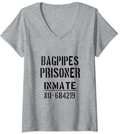 Damen Dudelsackspieler / Dudelsack Gefangener einfaches Halloween-Kostüm T-Shirt mit V-Ausschnitt
