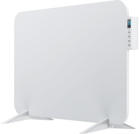 BR Bringer Metall Infrarotheizung 450 Watt mit Smart Thermostat und Fernbedienung, WIFI & App - als Wandheizung oder mobiles Standgerät bis 10m², Energiesparend - Deutsche Qualitätsmarke (weiß)