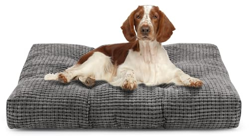 Heymamba Dog Beds Medium Washable Dog Crate Bed, 10CM Thickness Dog Crate Mattress Medium Filled with 1.3kg Quick Rebound Cotton, Mat Provide Neck&Waist Support for Dachshund, 75x50x10cm