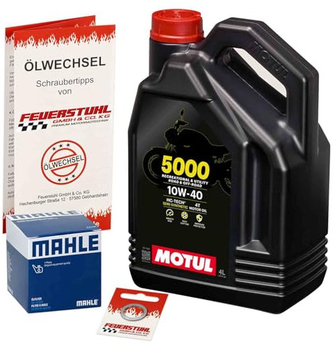 Öl & Ölfilter für Honda VFR 800, 1998-2001 (RC46), Ölwechsel Set 10W-40 Motoröl + Mahle Filter + Dichtring(e)