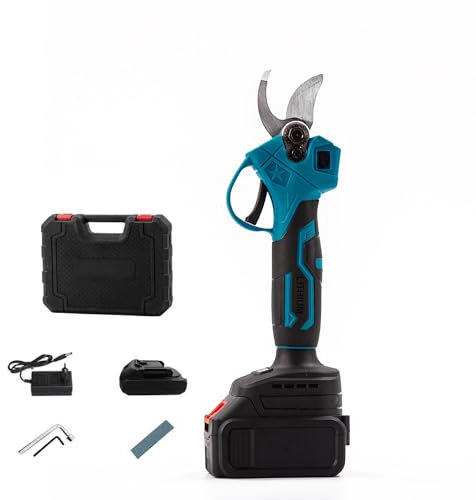 Akku Astschere, Max 30mm Elektrische Gartenschere für Makita 18V Batterie, 2 einstellbare Breiten, Bürstenlosen Elektrische Baumschere für Flower branches, fruit branches, potted plants (blue)