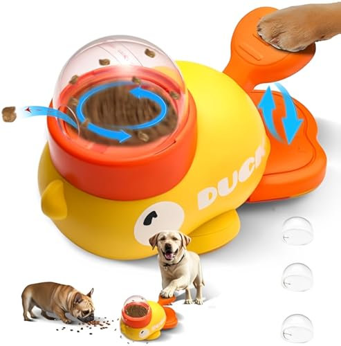 VIMAZ Interactive Dog Food Puzzle Duck Shaped Dispensing Toy, Slow Feeder Dog Bowl & Treat Toy, for Small & Medium Dogs, Reduces Bloating, Encourages IQ Training & Healthy Eating