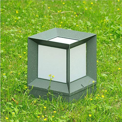 Lampada per Esterni, Griglia Quadrata Lampada da palo Moderna in Alluminio Impermeabile Lampada da Esterno a Colonna Porta d'ingresso Recinzione Corti