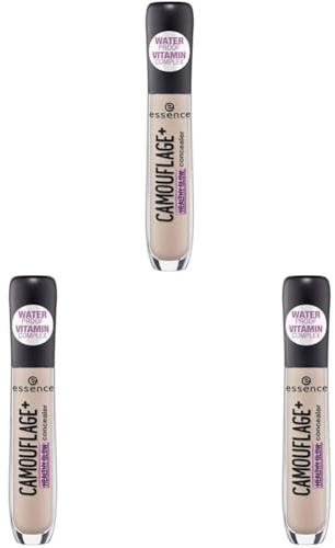 essence CAMOUFLAGE+ HEALTHY GLOW concealer, Nr. 10, Nude, mit Vitaminen, aufhellend, natürlich, strahlend, vegan, wasserfest, ohne Alkohol, ohne Parabene, 3er Pack (5ml)