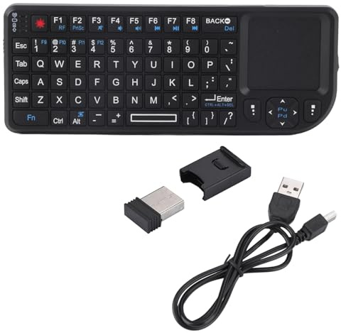 MTLAVISHE 2.4GHz Touchpad inalámbrico Recargable Ultra Mini Teclado USB USB Ideal para Jugar en PS3 360 One y HTPC con Teclas de retroiluminación Anti interferencias 69 e