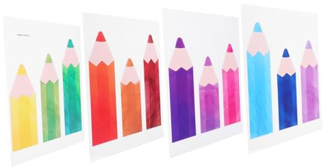 Pegatinas Decorativas Pared de Muro, 4piezas Pvc Autoadhesivo, Lápiz | Decoracion Colegio, Decoracion Clase Infantil, Adorno para Compartir con Familiares o Personas Queridas, Dormitorio