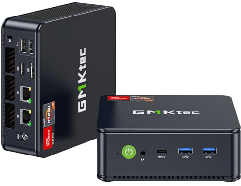 GMKtec [3-Jahren-Garantie AMD Mini PC Ryzen 7 7730U(Beats 7430U/5825U)(8K/16T bis 4.5GHz) M5 Ultra Micro PC 32GB DDR4 512GB M.2 SSD, mit Dual 2.5G LAN|WiFi6E|4K Triple Display|USB C für Gaming & Büro