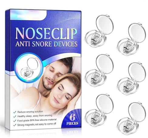Schnarchstopper Anti Schnarch Nasenclip, 6PCS Nasenspreizer gegen Schnarchen, Nasendilatator für besseres Atmen, Wiederverwendbare Nasenklammer Anti Snoring für Männer & Frauen, Besser schlafen