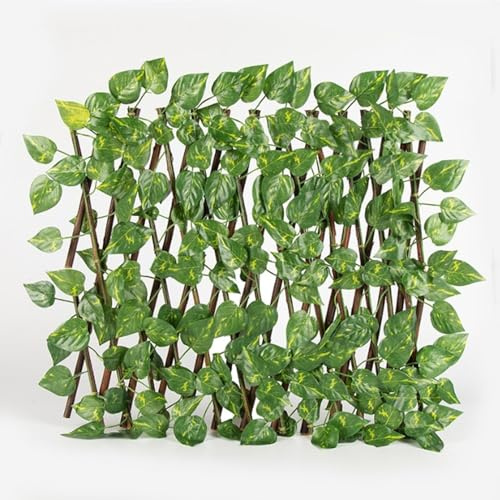 Panel de valla de privacidad con enrejado artificial, pared de plantas verdes simuladas, ampliable, enrejado de hojas sintéticas, decoración al aire libre para decoración del hogar y jardín