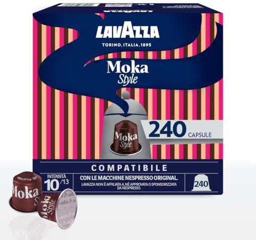 Lavazza, Moka Style, 240 Capsule Compatibili Nespresso* in Alluminio