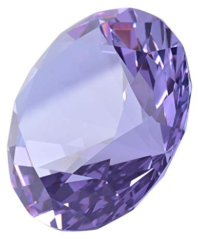 LONGWIN Kristalldiamant-Briefbeschwerer Ornament, 80 mm, Dekoration für Zuhause und Veranstaltungen, Einfarbig, Violett