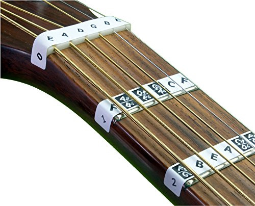 FRETNOTE Stickers for Guitar - 6-String RH Fretboard Notes (25 Labels) with Online Learning Aids