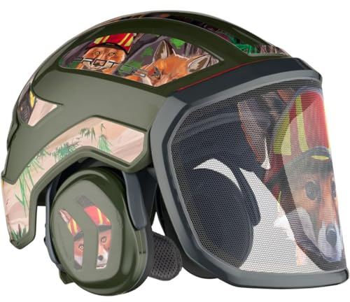 Integral Forest F39 Forsthelm WiffZack Edition – Premium Forstschutzhelm mit feinem Visier, integriertem Gehörschutz & Belüftung – KlimaAIR Komfort, KWF-geprüft - Olive